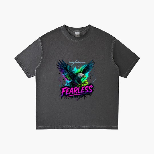 Fearless Eagle Neon Design Gradient T Shirts