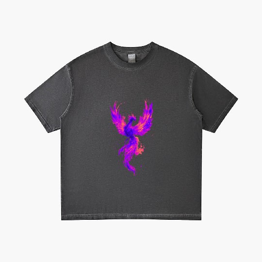 Vibrant Phoenix Illustration for Apparel Gradient T Shirts