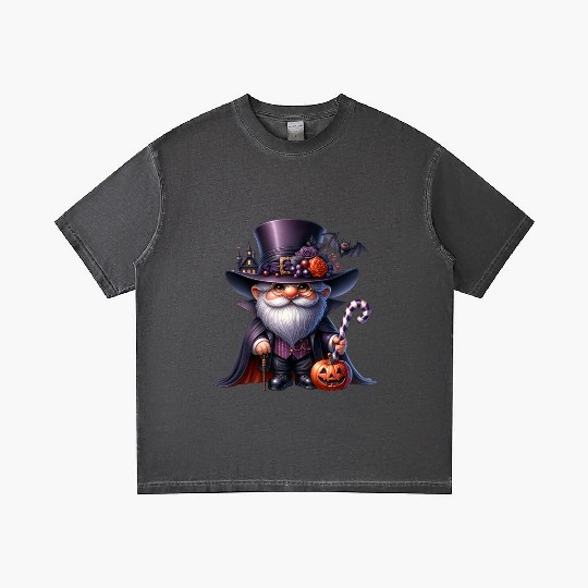 Elegant Halloween Gnome – Top Hat, Pumpkin & Candy Gradient T Shirts
