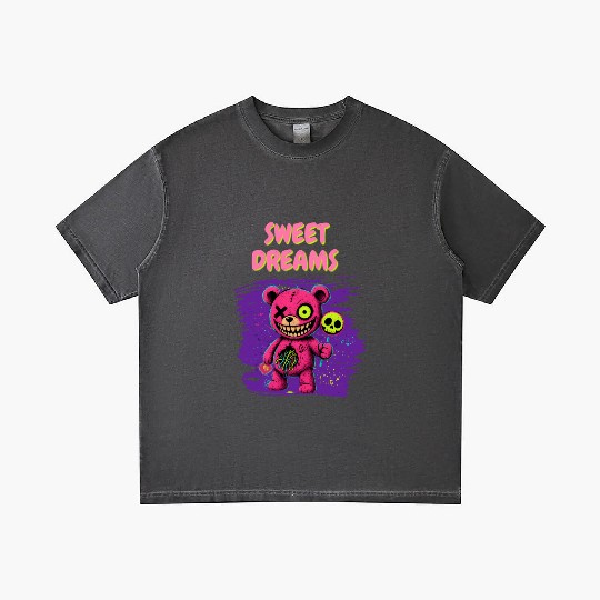 Sweet Dreams Psycho Teddy – Neon Horror Cute Bear Gradient T Shirts