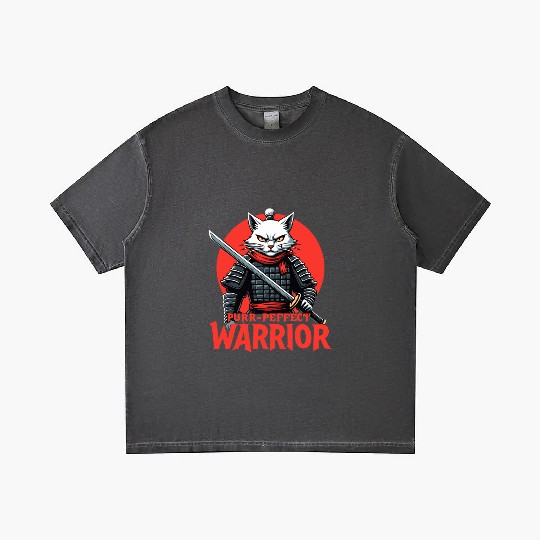 Purr-Perfect Warrior Cat Design Gradient T Shirts