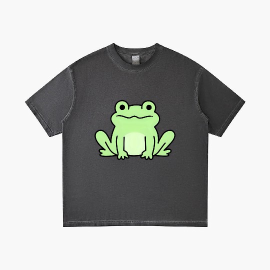 Lime Green Cartoon Frog Design Gradient T Shirts