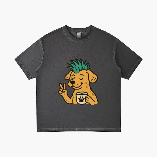 Peaceful Puppy with Green Hair Gradient T Shirts