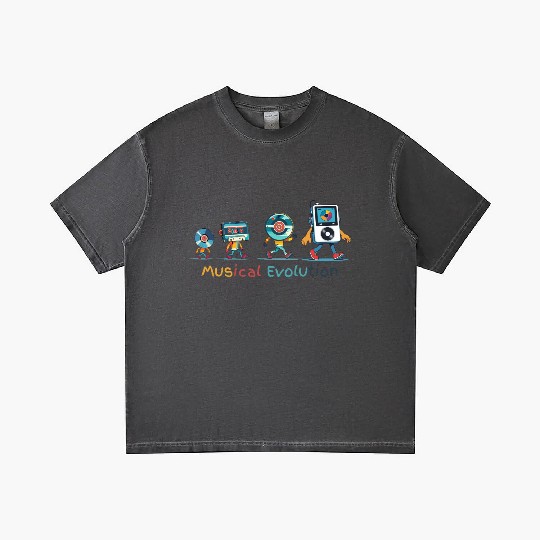 Retro Music Evolution Illustration Gradient T Shirts