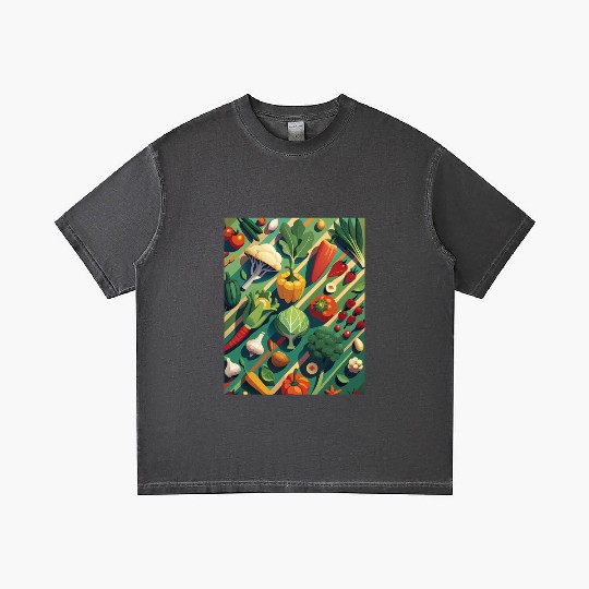 Vibrant Vegetable Garden Illustration Gradient T Shirts