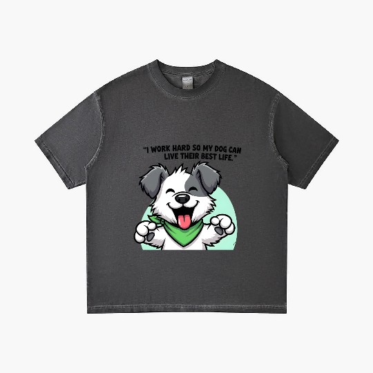 Joyful Dog Cartoon Design Gradient T Shirts