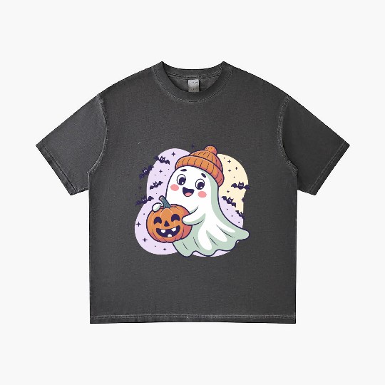 Ghost with Pumpkin & Beanie Gradient T Shirts