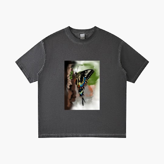 Vivid Butterfly Emerging from Bark Gradient T Shirts