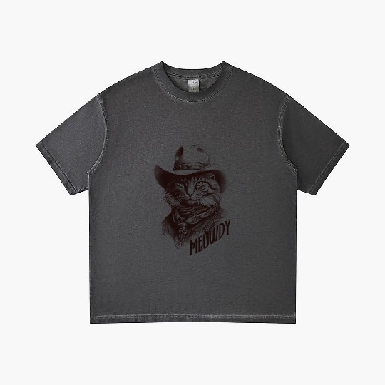 Western Cat Cowboy Funny Meowdy Wild West  Gradient T Shirts