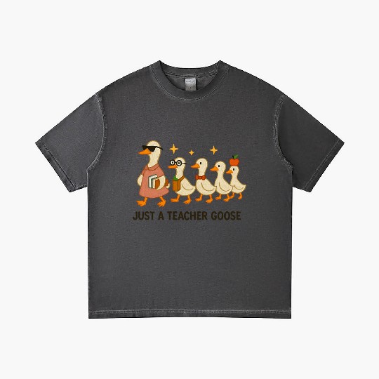 Whimsical Teacher Goose with Ducklings Gradient T Shirts