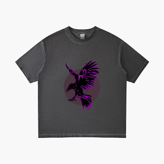Neon Purple Raven in Flight Gradient T Shirts
