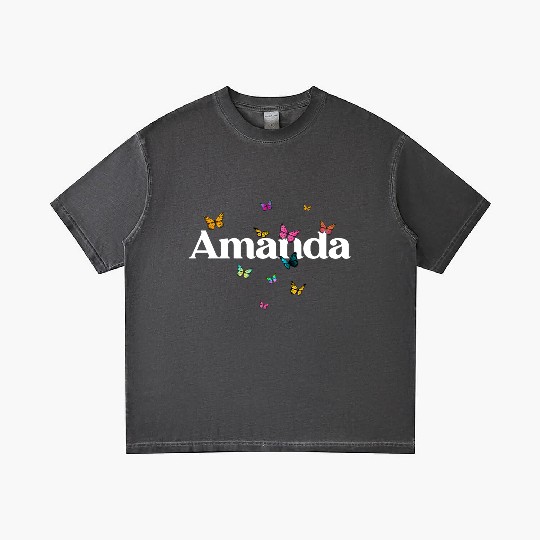 Colorful Butterfly Name AMANDA Gradient T Shirts