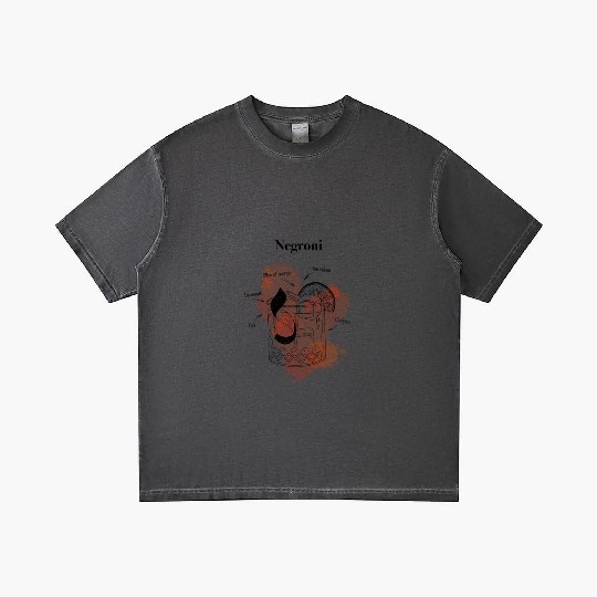 Negroni Cocktail Illustration Classic Hand-Drawn Gradient T Shirts