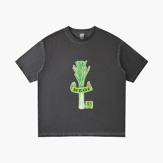 Fresh Green Onion Illustration Negi Japanese Gradient T Shirts