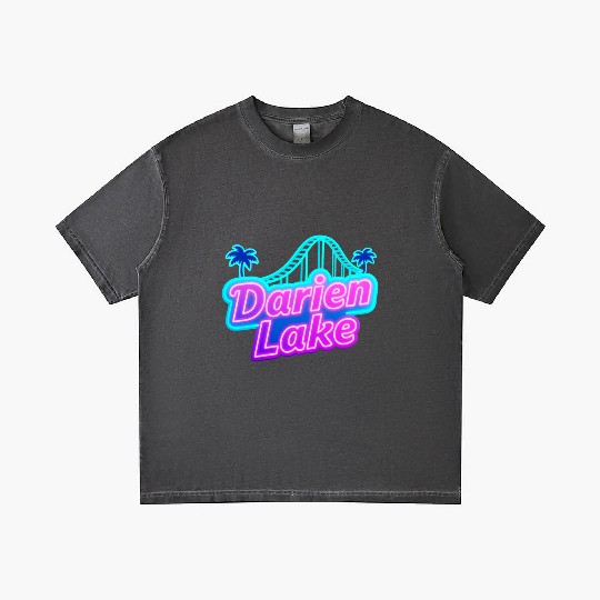 Neon Daren Lake Sign with Roller Coaster and Palms Gradient T Shirts