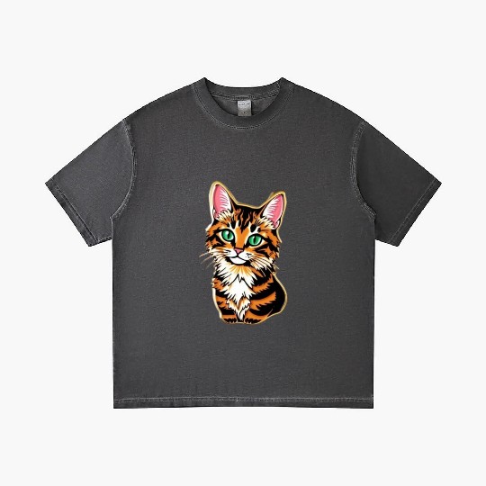 cat Tiger Cub Illustration Gradient T Shirts