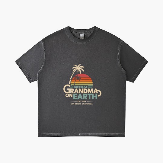 Happiest Grandma on Earth Sunset Design Gradient T Shirts