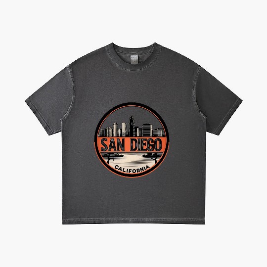 San Diego Skyline Coastal Design Gradient T Shirts