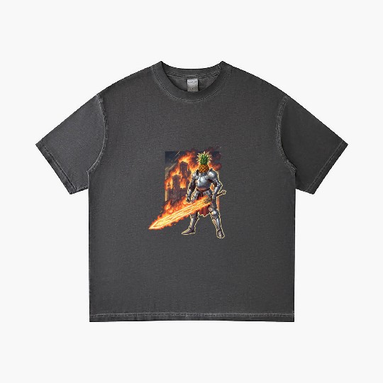 Pineapple Knight with Fiery Sword Gradient T Shirts