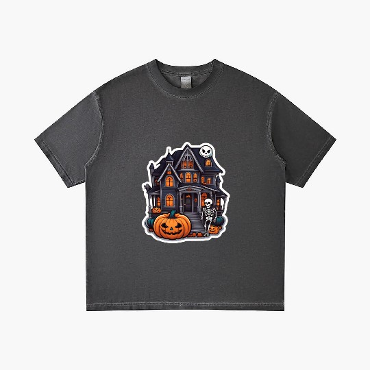 Haunted House Halloween Design Gradient T Shirts