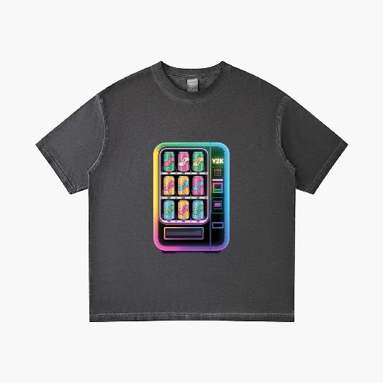 Y2K Cyber Vending Machine with Iridescent Drinks Gradient T Shirts