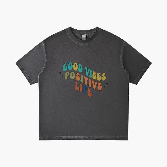 Colorful Positive Vibes Typography Design Gradient T Shirts