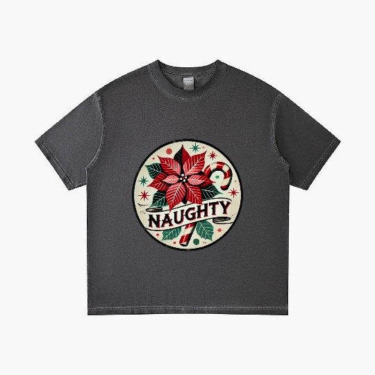 Festive Poinsettia Naughty Holiday Design Gradient T Shirts