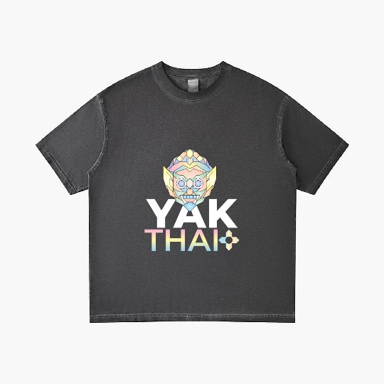 Colorful Geometric Thai Hanuman Illustration Gradient T Shirts