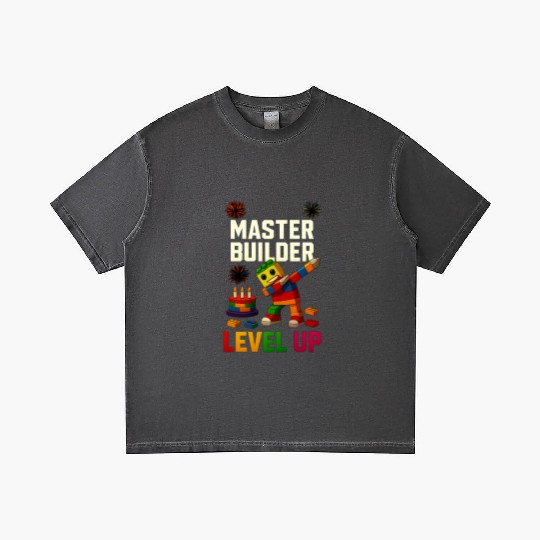 Master Builder Level Up Birthday Kids Party Gradient T Shirts