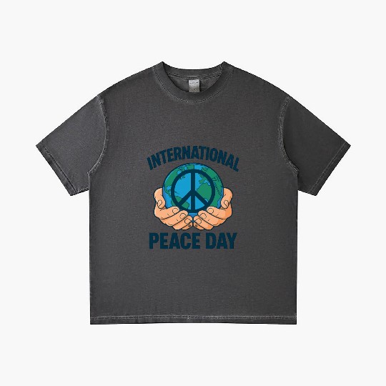 International Peace Day Hands Holding Earth Gradient T Shirts