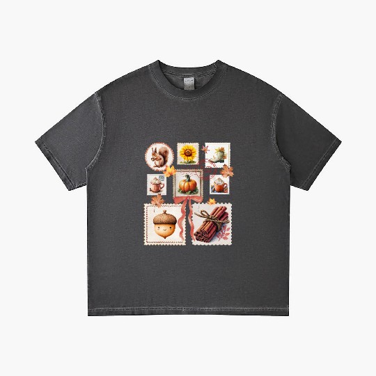 Watercolor Autumn Postage Stamps Fall Vibes Autumn Gradient T Shirts