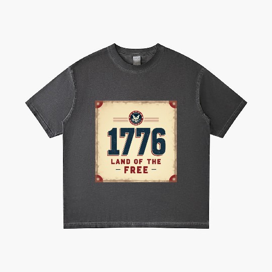 1776 Land of the Free Patriotic Emblem Gradient T Shirts