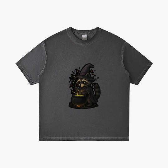Mystical Raccoon Witch in Magic Cauldron Gradient T Shirts