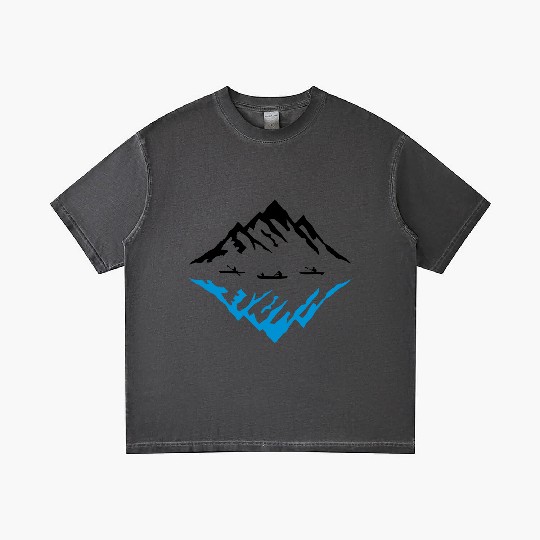 Canoe & Mountains, Reflection Gradient T Shirts