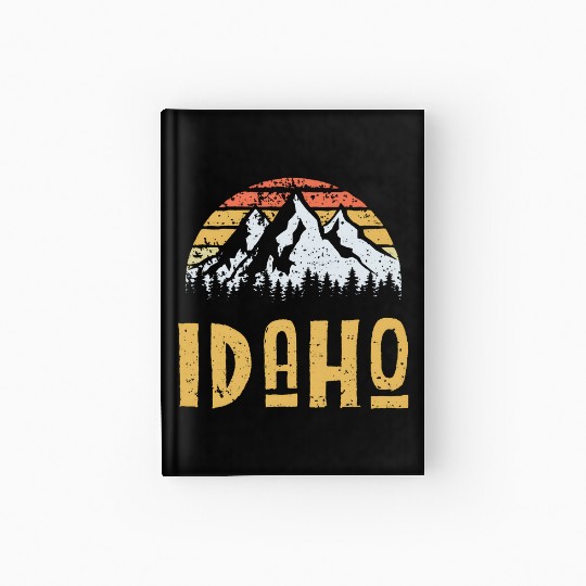 Vintage Retro Id Idaho Us Mountain State Hardcover Journal