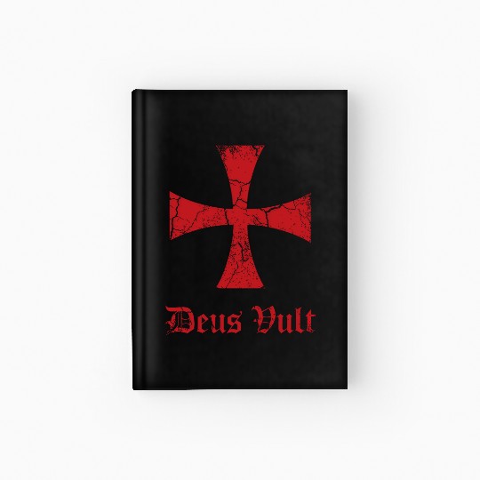 Distressed Deus Vult Knights Templar Cross Crusade Hardcover Journal