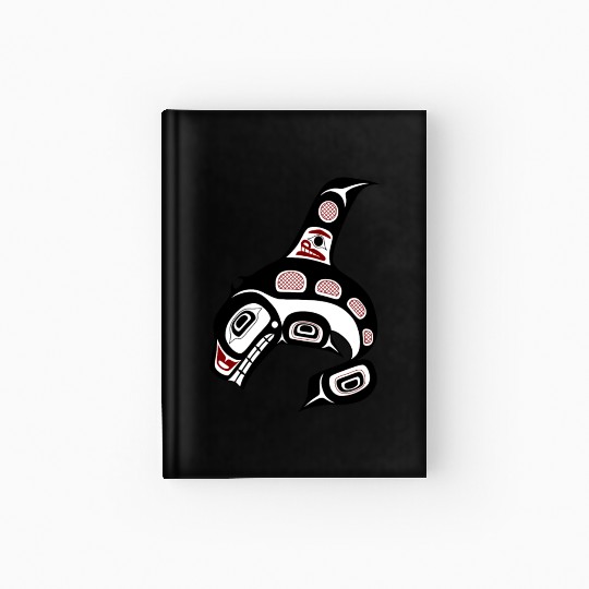 Native American Red Black Haida Orca Killer Whale Hardcover Journal