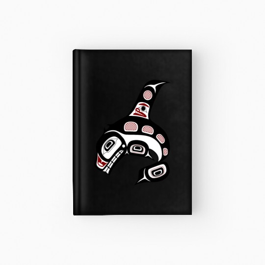 Native American Red Black Haida Orca Killer Whale Hardcover Journal