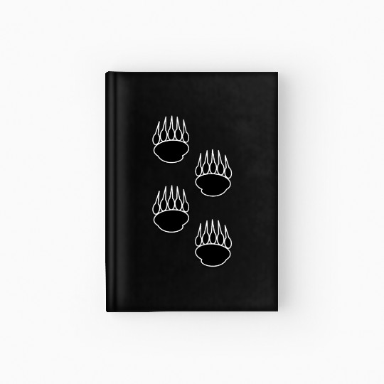 Black Bear Paw Prints Hardcover Journal