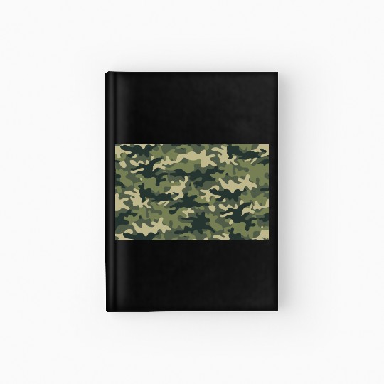 Camouflage pattern green Hardcover Journal