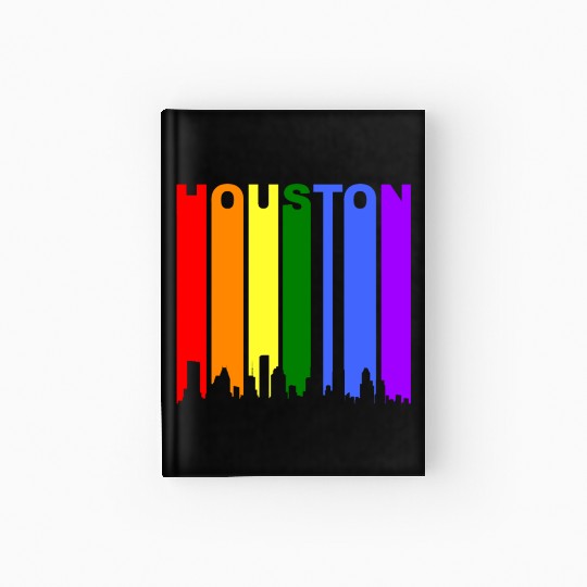 Houston Texas Rainbow Skyline LGBT Gay Pride Hardcover Journal