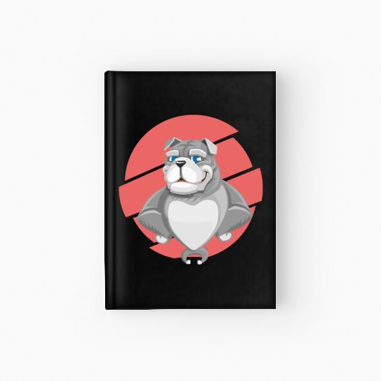 Cute English Grey Bulldog Artwork Hardcover Journal