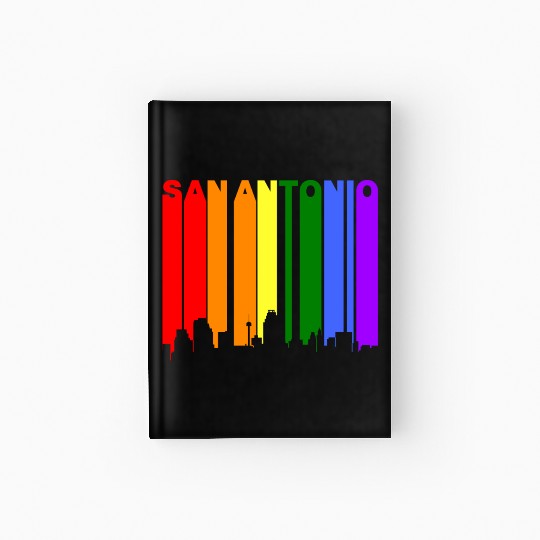 San Antonio Texas Gay Pride Rainbow Skyline Hardcover Journal