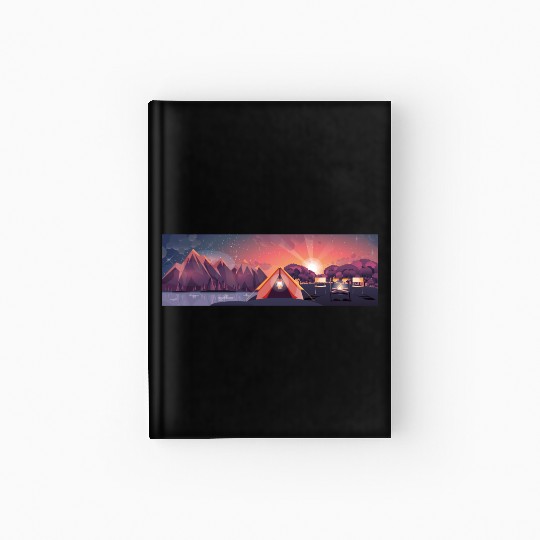 camping mountain lake Hardcover Journal
