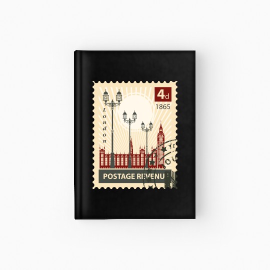 london stamp Hardcover Journal