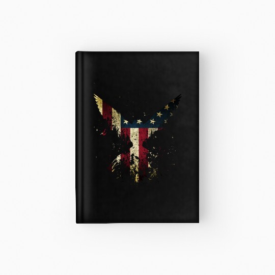 Merica Eagle American eagle with US flag Hardcover Journal