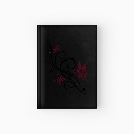 Cherry Blossoms with Butterfly Ornament Hardcover Journal