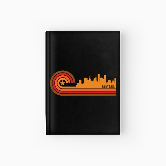 Retro Style Saint Paul Minnesota Skyline Hardcover Journal