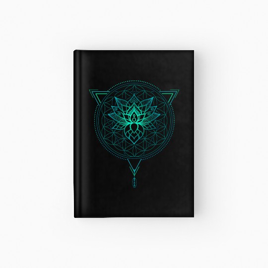 Lotus of Life Mandala in Geometric Hardcover Journal