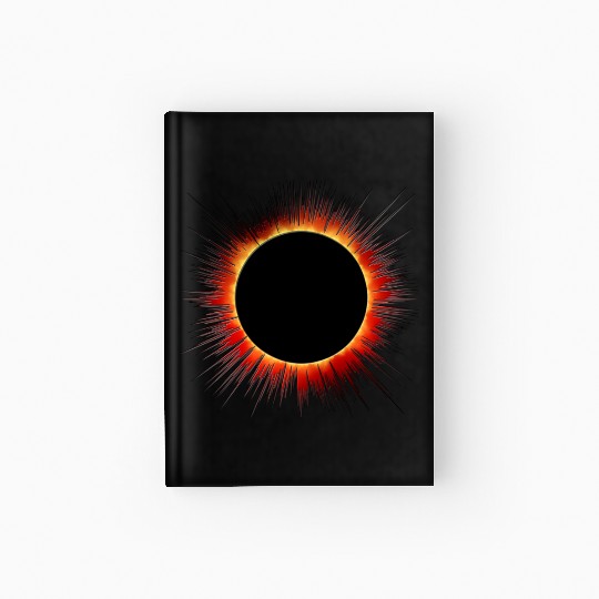 Solar Eclipse Flare Burst Cartoon Hardcover Journal